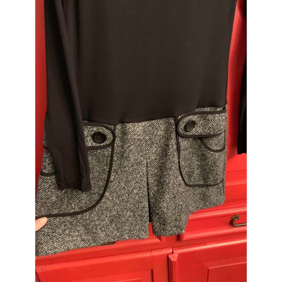 Bailey/44 Size Medium Dress Mod Style Turtle Neck Herringbone Plaid Skirt EUC - Picture 3 of 3